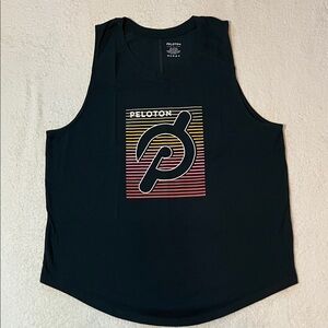 Peloton Muscle Tee with Gradient Logo, Navy, L